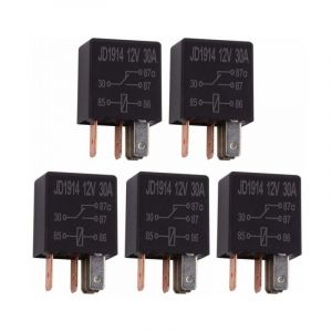 Relais à 5 broches 12V 30A, relais polyvalent spdt, relais Standard robuste 5 broches 12VDC, relais de voiture 5 pièces