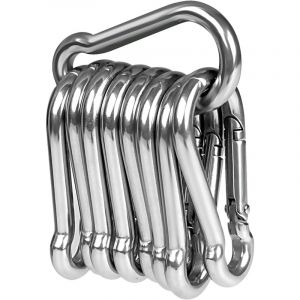 10pcs Mousquetons en Acier Inoxydable 304 Résistant Mousqueton INOX 50 mm x 5 mm de qualité supérieure avec Fermoir à cliquet pour Tous Les Types