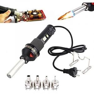 450 W Pistolet &agrave; Air Chaud Portable, 220 V D&eacute;capeur Thermique, Ensemble de Pistolets &agrave; Air Chaud avec Affichage Num&eacute;Rique LCD pour Dessouder Divers