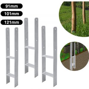 Vingo - swanew 4x ancres h support de poteau Ancre de poteau Patte de poteau Poutre 600MM Pied de poteau