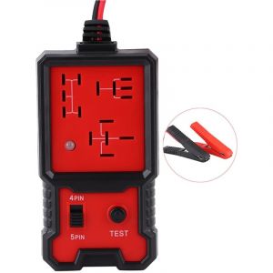 Jeffergarden Testeur de relais automobile portable 12 V, affichage LED 4 broches/5 broches, outil de diagnostic pour la réparation automobile