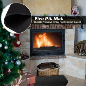 Erhope - Tapis Anti Feu Ignifuge Tour 100 50CM Plaque Anti Feu Fire Pit Mat Tapis Ignifuge Brasero Réutilisable et Imperméable Résistant au Feu pour