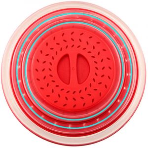 Cloche Micro Onde,2PCS Cloche Micro-Onde Pliable,Onde Passoire avec Trous de Vapeur pour Fruits Et L&eacute;gumes, Couvercle Cloche Anti Vapeur et Fonction