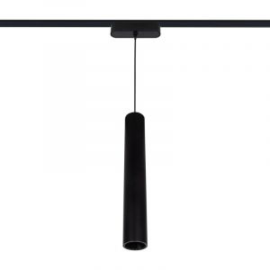 Spot LED Suspendu sur Rail Magn&eacute;tique 25mm Extra-Plat 15W 48V Quartz Noir 2700K Blanc chaud