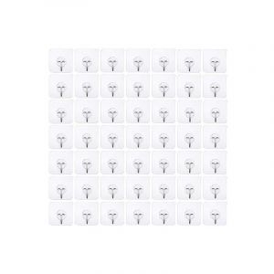 50 pi&egrave;ces de crochets adh&eacute;sifs sans per&ccedil;age - Crochet sans per&ccedil;age auto-adh&eacute;sif - Crochet mural transparent - Crochet adh&eacute;sif transparent - Crochet