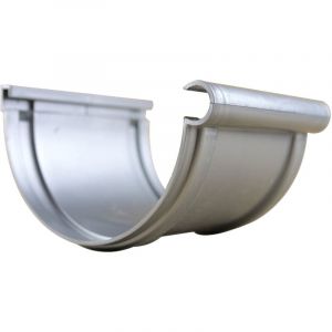 First Plast - Jonction longue bi-system pvc 25 demi-ronde - Aspect zinc