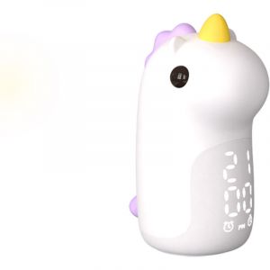 R&eacute;veil Enfant Lumineux 3 Couleurs Veilleuses Jour/Nuit Rechargeable, LED R&eacute;veil Num&eacute;rique avec Jolie Forme de Licorne pour Fille Gar&ccedil;ons Ado Snooze