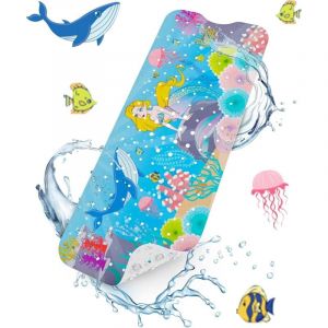 Tapis de Baignoire Antid&eacute;rapant, Extra Long 101x40 cm Tapis Antid&eacute;rapant Baignoire Bebe, Tapis de Douche Antid&eacute;rapant avec Ventouses et Trous de