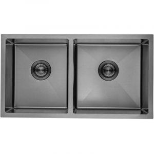 &Eacute;vier cuisine 2 bacs inox LOMAZOO Vermont 815x450 mm Anthracite