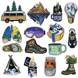 Patch Thermocollant, 15 PCS Paysage Autocollant de Patch Ecusson Thermocollant ou Ecusson &agrave; Coudre pour V&ecirc;tement T-Shirt Jeans Veste