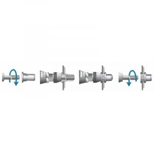 Douilles taraudées rivklé cannelées acier zingué, diamètre de perçage 6 mm, diamètre nominal M4, boîte de 500 douilles Rivkle
