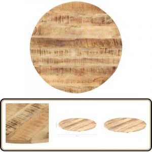 Dessus de table Bois de manguier solide Rond 15-16 mm 80 cm - Dessus De Table - Table Ronde - Bois De Manguier - Meuble Industriel - Plateau De Table