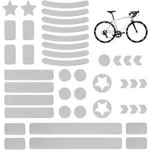 CCYKXA 42 Pi&egrave;ces R&eacute;flecteur Autocollant Reflechissant,Sticker Reflechissant Velo Imperm&eacute;able,Sticker Haute Visibilit&eacute;,Casque Moto Bande
