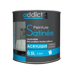 Peinture Acrylique satin 0.5 litre coton Addict