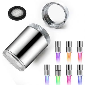 SNQ - Lot de 2 Robinet d'Eau led Coloré, Embout de Robinet avec 7 Couleurs Changement, Robinet Lumineux à led, Robinet d'Eau pour Restaurants,