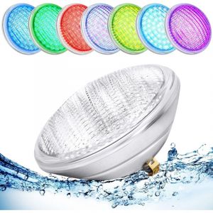 Ampoule LED Piscine PAR56 RVB Couleur 45W IP68 Imperm&eacute;able Piscine Lumi&egrave;re Submersible Piscine Lumi&egrave;re 12V DC/AC