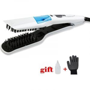 Professionnel vapeur rapide cheveux lisseur peigne vaporisateur vapeur fer plat d&eacute;friser les cheveux brosse outils de coiffure LCD n