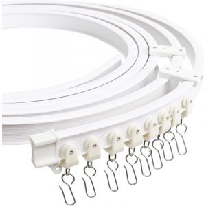 Rail De Plafond Flexible Pour Rideaux, Rail De 3 M&egrave;tres (9,84 Pieds) Avec Roulettes Silencieuses, Rail Incurv&eacute; Pour Rideaux De Plafond, Rail Pour