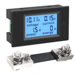 Voltmetre Amperemetre Panneau Numerique Shunt 100A DC 6.5-100V, Testeur de Tension Courant Puissance Electrique Compteur d'&eacute;nergie Volt Amp Watt