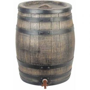 Nature - R&eacute;cup&eacute;rateur d'eau barrique 50 litres, Socle Avec socle