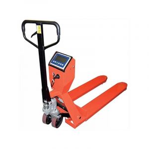 Matisère - Transpalette peseur rouge haute précision - Fourches 1150x540mm - Affichage par tranche de 100g - Charge max 2000kg - SACN20L/BATTERI