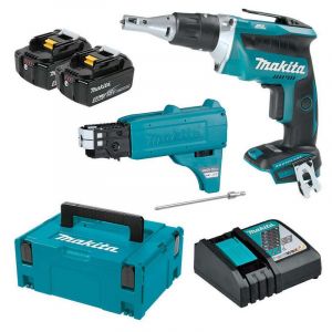 Makita - Visseuse automatique à placo DFS452TJX2 18V Li-Ion (2x5Ah) à vis en bande (5 x 25 à 55 mm)