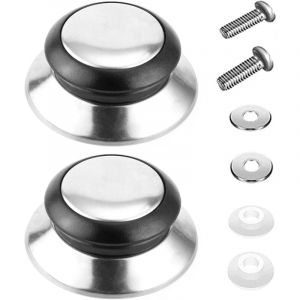 2 Pi&egrave;ces bouton de couvercle,Boutons de Couvercle de Casserole,Couvercle de Casserole en Acier Inoxydable,bouton couvercle casserole,ustensiles de