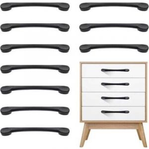 Poignee de Meuble Cuisine, Poign&eacute;e Meuble, 10 Pi&egrave;ces M&eacute;tal Noir Poignet de Porte Cuisine Antirouille pour Placards Tiroir Porte (Distance des Trous