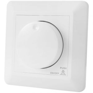 Variateur LED, Encastr&eacute; pour LED et Halog&egrave;Ne &agrave; Intensit&eacute; Variable, 5-300 W, Contr&ocirc;Le de Phase