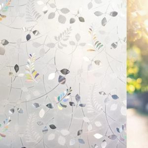 rabbitgoo Film fenetre anti regard 3D Film Vitrage Film Vitre Intimit&eacute; Statique Film D&eacute;coratif Adh&eacute;sif Film Autocollant 44.5x200cm