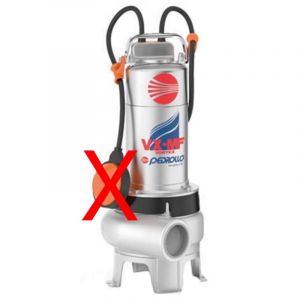 VX15/50-MF Pompe de relevage vortex 380V inox 316L 1,5Hp grand d&eacute;bit &eacute;gout boue ass&egrave;chement fosse professionnel eaux charg&eacute;es - Pedrollo