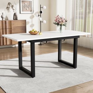 Meubles Cosy - Table à manger extensible, style industriel, table basse décontractée, table à manger moderne simple en fer forgé, gain de place,