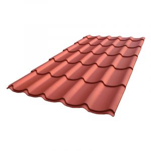 Plaque acier galvanisé laqué mat aspect tuile l 1,95 m / l 1,04 m - Coloris - Brun rouge mat, Largeur - 1,04 m, Longueur - 1,95 m - Brun rouge mat