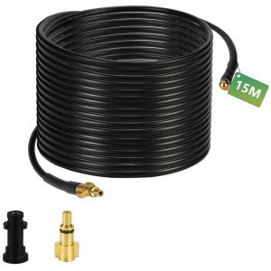 Hengda - swanew Tuyau pour nettoyeur haute pression 15m Tuyau déboucheur flexible noir Nettoyage de canalisations