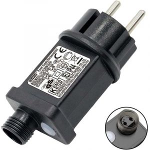Clignoteur pour Guirlande lumineuse 31V 6W Prise Clignotante, 9 Modes Avec Fonction Minuterie, &Eacute;tanche IP44 Transformateur LED pour Eclairage de