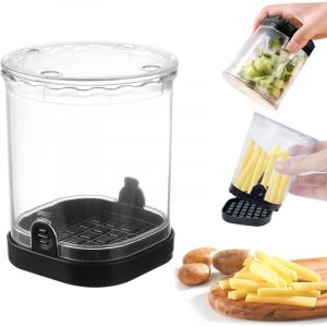 Coupe Frites Manuel, Decoupe Frite Rapide avec Grilles de Coupe en Acier inoxydablele, Coupe Légumes Multifonctions pour Frites, Carottes,