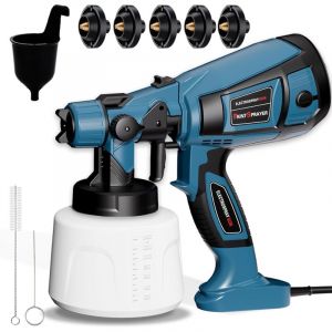 800W Pistolet &agrave; Peinture, hvlp Pistolet Peinture Electrique avec R&eacute;servoir 1400ML, Pulv&eacute;risateurs de Peinture pour Cl&ocirc;ture avec 5 Buses et 3 Motifs