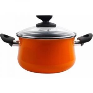 MAGEFESA Valencia Marmite en acier &eacute;maill&eacute; avec couvercle en verre 16 cm 01114647