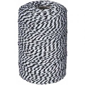 Ficelle noire et blanche 2mmx100m(noir et blanc), ficelle de boulanger en coton ficelle de cordon de coton pour les vacances