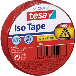 Tesa - 56192-00013-22 Ruban isolant rouge (l x l) 10 m x 15 mm 1 pc(s) W680631