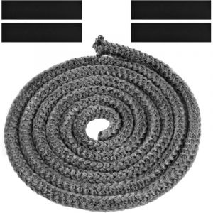 Joint Tressé pour Insert et Poêle, 12mm x 2,5m Joint en Fibre de Verre avec 4 Ruban, Joint Réfractaire, Joint Insert Cheminée pour Poele a Bois,