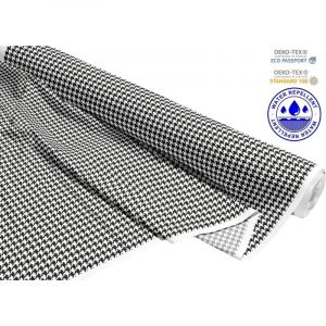 TISSUS DÉCORATIFS D'EXTÉRIEUR OXFORD - Motif pied-de-poule noir I DR157