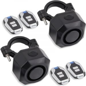 2 Pack Alarme de Voiture &eacute;lectrique syst&egrave;me d'alarme de Vibration sans Fil avec capteur de Mouvement, Corne antivol Rechargeable imperm&eacute;able &agrave; l'eau