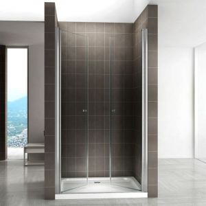 Gina Porte de douche h 185 cm largeur réglable 68 à 72 cm verre transparent