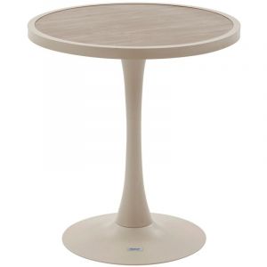 Hesperide - Table de jardin bistro ronde en aluminium effet bois 2 places ovialon