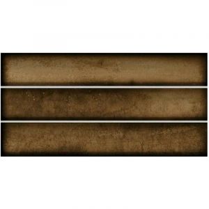 Mosa&iuml;que en gr&egrave;s c&eacute;rame BIG BARS RAKU (brillant) - Wallnut - bo&icirc;te de m2