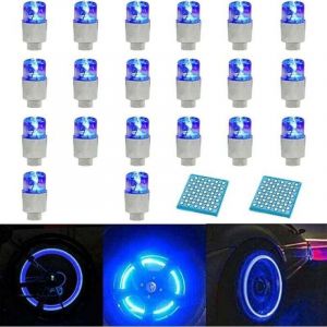 20PC Lumi&egrave;re de Valve de Roue, Lumi&egrave;res de Chapeau de Tige de Valve de Pneu de Roue Flash LED pour Le Motocycle, Voiture,Bicyclette