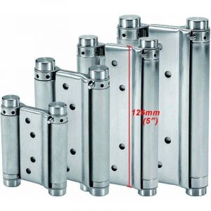 Charnières à Ressort Double Action en Acier Inoxydable (126mm) pour Portes Battantes Charnière à Fermeture Automatique pour Saloon Café Bar Pub