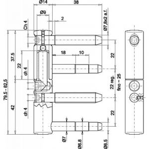 Demi-fiches menuiserie bois femelles Exacta 495 boîte de 65 Otlav