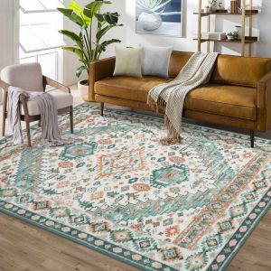 Lunsy - Tapis de salon ou de chambre moderne,120x170CM,Descente de lit Tapis,Vert clair